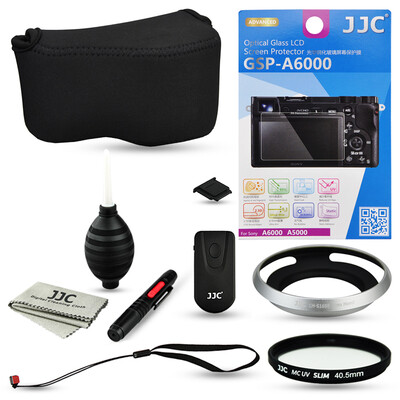 

JJC SM2E Sony A6300 A6000 + 16-50mm объектив комплект аксессуаров камеры Джеймс Бонд фильм + + + Hood дистанционный затвор + UV очистки фильтра Kit + + бахилы