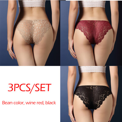 

Lace Hollow Low-Rise Panties для женщин Brief Sexy Ultra-thin Underwear Girl Бесшовные дышащие трусики