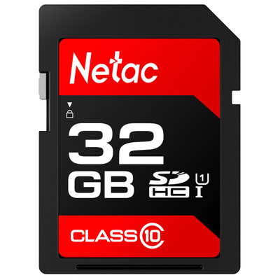 

Netac 32GB SD Card 80MBs SLR Digital Camera High Speed ​​Memory Card HD Camera SDHC UHS-I Memory Card U1 Class10 Technology Red