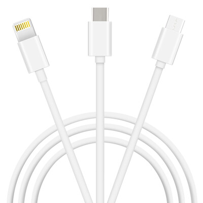 

Интерфейс Meiyi M31 TYPE-C / Android / Apple тройной в кабеле передачи данных / линии зарядки серый для Apple / music / Huawei и т