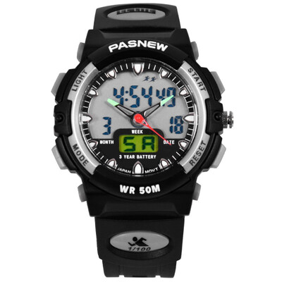 

PASNEW Electronic watch Multi-function double-view mountain diving sports watch leisure student table PSE-048C black