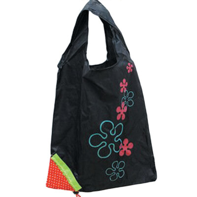 

mymei Lady Cute Eco Shopping Bag Strawberry Reusable Foldable Tote Bag Shopper BLACK