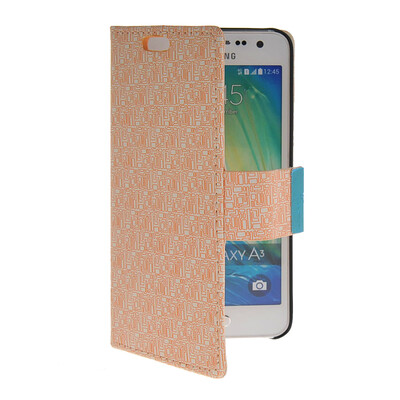 

MOONCASE Slim Leather Side Flip Wallet Card Slot Pouch with Kickstand Shell Back Case Cover for Samsung Galaxy A3 Beige