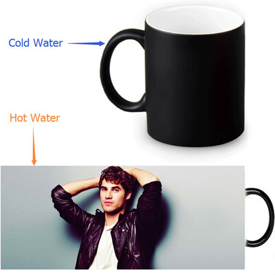 

Darren Criss 350ml12oz Heat Reveal Mug Color Change Coffee Cup Sensitive Morphing Mugs Magic Mug Milk Tea Cups
