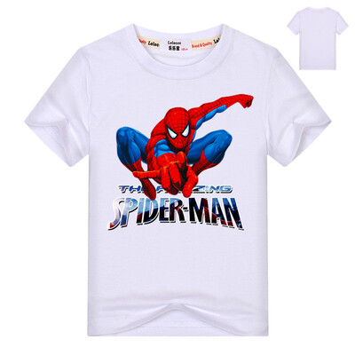 

Мальчики Супер герой Marvel Spiderman t shirt spider man Хлопок Тис Топ Дети Мода Короткие рукава Cool Партия рубашка Серые майки