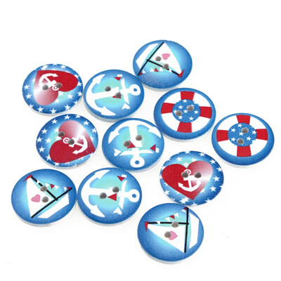 

mymei 1 Bag 100pcs Mixed Pattern Wooden Buttons Fit Sewing&Scrapbook 20mm