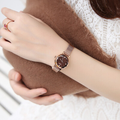 

Julius watches womens fashion series Korean version of the simple&small trend of the student chain with quartz waterproof ladies watch rose gold coffee dish JA-917D