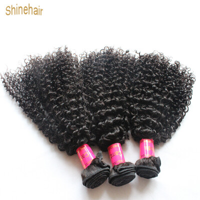 

Brazilian Kinky Curly Hair Extension 100 Remy Human Hair Weaving Bundles Machine Double Weft Nature Color