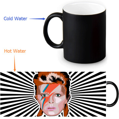 

David Bowie 350ml12oz Heat Reveal Mug Color Change Coffee Cup Sensitive Morphing Mugs Magic Mug Milk Tea Cups