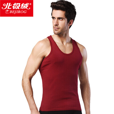 

Arctic cashmere mens vest cotton vest mens thin sweatshirt Slim stretch sweat-absorbent breathable casual sports sleeveless shirt shirt wine red 185