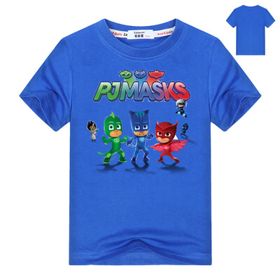

PJ MASKS Cartoon Print Дети Футболки с коротким рукавом Детская одежда для девочек Летние майки для девочек Хлопковые тройники Топ