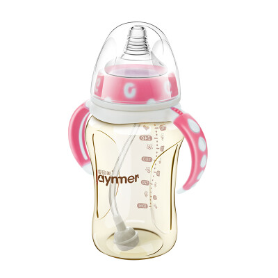 

Aynmer AYM9662 Ainmei ppsu bottle resistant to wide-caliber newborn baby anti-flatulence plastic baby bottle baby supplies pink 300ml