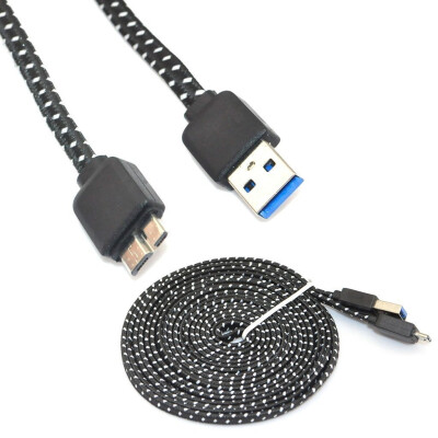 

3M 10FT Flat Noodle Extension Micro USB 3.0 Extra Long Fabric Knit Charger Cable For Samsung Galaxy Note 3 S5