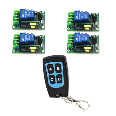 

MITI Free Shipping New 85V-250V 10mA Signal Channel Wireless Remote Control Switch 315MHz 1 Transmitter+4 Receiver