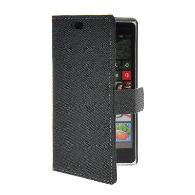 

MOONCASE Slim Leather Side Flip Wallet Card Slot Pouch Stand Shell Back ЧЕХОЛ ДЛЯ Nokia Lumia 830 Black