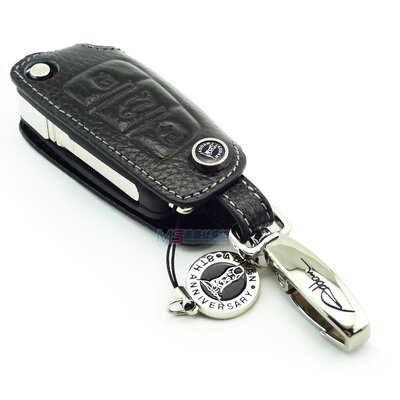 

Genuine Leather car key Fob Case for Audi A6L Q7 A3 Q3 A4 A1 TT R8 A7 S3 3 buttons flip key ring key holder auto accessories new