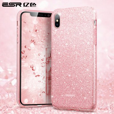 

ESR iPhone X Mobile Shell / Обложка для обуви Творческая личность Tide-resistant Tide Apple x Мобильная оболочка Glitter Shine Buling Web Red Goddess Makeup Series - Розовое золото