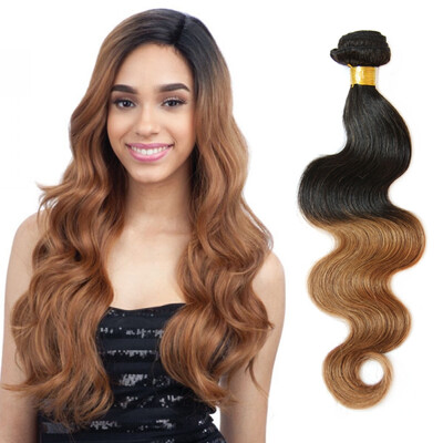 

Nami Hair Ombre Brazilian Body Wave 4 Bundles Deal T1B / 27 Смешанная длина 12 "-26" Наращивание человеческих волос Бесплатная доставка