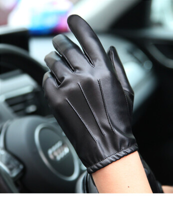 

Svadilfari Male New 2018 Spring Winter Real Leather Short Thin Black sheepskin Glove Man Gym Luvas Car Driving Mittens