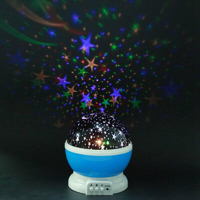 

JULELYS USB Battery LED Star Sky Night Light Rotating Projector Starry Nightlight Kids Bedroom Bedside Table Lamp Creative Gift