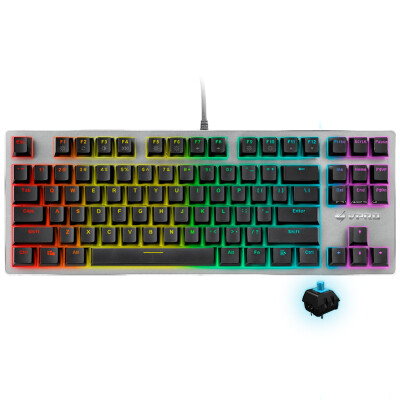 

Лей Бай (Rapoo) V500RGB подсветкой игровой механической клавиатуры клавиатура с подсветкой клавиатуры компьютера клавиатуры ноутбука игровой клавиатуры черный зеленый ось