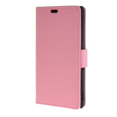 

MOONCASE Simple Leather Flip Wallet Case Card Slot Stand Back Cover for Sony Xperia M4 AQUA Pink