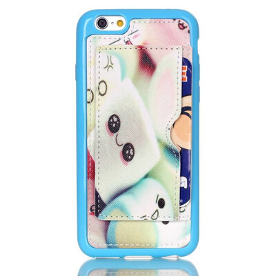 

мити iphone6 6s красочные пу + тпу назад дело подключать карты стенд для iPhone 6 6s 4,7 "shockproof телефон защиты покрытия
