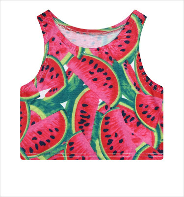 

2016 new short section of small fresh watermelon Luyao Slim sleeveless vest female wild