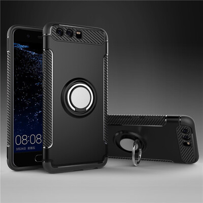 

Huawei P10P10 PlusP20 Lite Armor Car Magnetic Suction Ring Bracket Silicon TPU Hard PC Phone Case