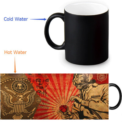 

Shepard Fairey Graffiti 350ml12oz Heat Reveal Mug Color Change Coffee Cup Sensitive Morphing Mugs Magic Mug Milk Tea Cups