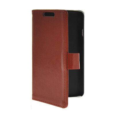 

MOONCASE Slim Leather Side Flip Wallet Card Slot Pouch Stand Shell Back Case Cover for LG F70 Brown