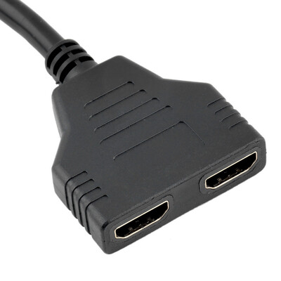 

HDMI Male To 2 HDMI Female 1 In 2 Out Splitter Cable Adapter Converter Black