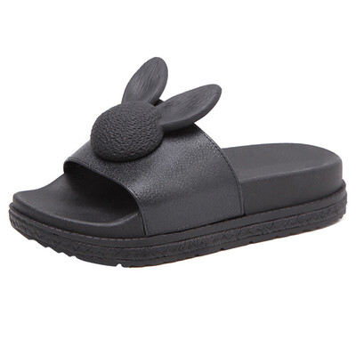 

Yuhuaze couple home sandals&slippers cute rabbit muffin bottom non-slip bathroom slippers home shoes outdoor shoes beach shoes black 37 yards