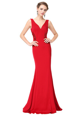 

Evening dress new drill fishtail Slim trailing performance banquet annual hosted dinner wedding long dress