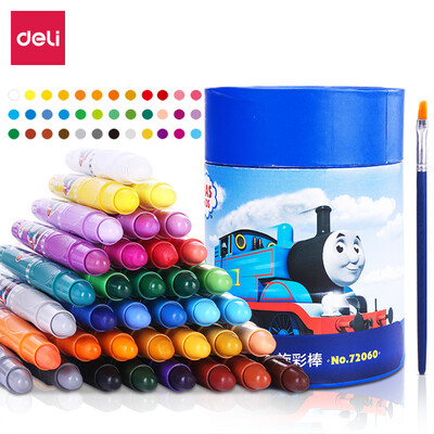 

Deli Deli Thomas series students 36 color tube washable rotating oil pastels colorful stick childrens crayons 72060