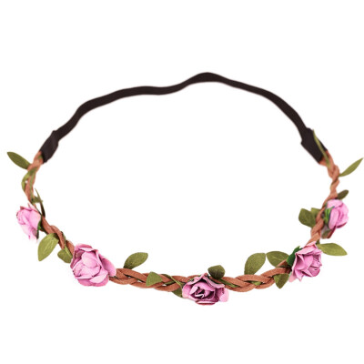 

Headband Boho Style Floral Flower Wedding Hairband Festival Girls PEACH