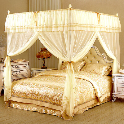 

Jiuzhou deer home mosquito nets three open doors stainless steel floor rough encryption court square top student princess mosquito net 18 m bed