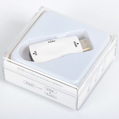 

1080P MINI HDMI male to VGA Converter Adapter With Audio Cable For PC TV White