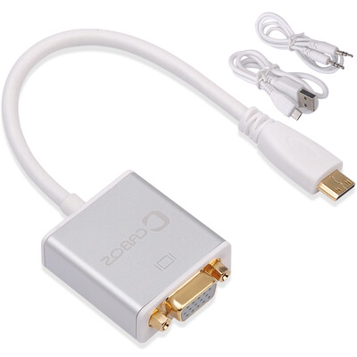

Foggy Kappa (cabos) F0101 MINI HDMI to VGA конвертер высокой четкости со звуком hdmi to vga адаптер со звуковой полосой с серебристым серебром
