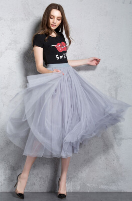 

2016 Womens chiffon Princess Fairy Style Voile Tulle Skirt Bouffant Fashion Skirt Long Skirts summer Free shipping