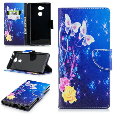 

BEFOSPEY Painting PU LeatherSoft TPU Card Slot Stand Wallet Case For Sony Xperia XA2 Ultra 60"2018