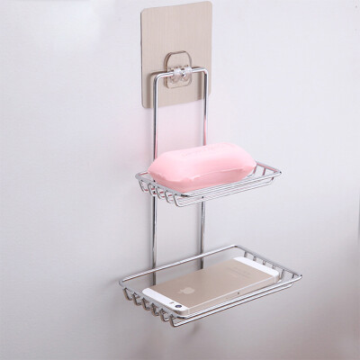 

Bathroom racks free punching stainless steel color bathroom kitchen storage rack rectangular single layer storage rack