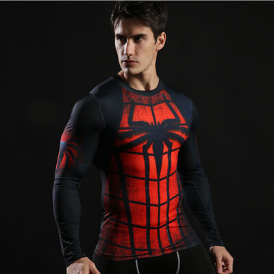 

Hot Sale Fitness MMA Compression Shirt Men Anime Bodybuilding Long Sleeve Crossfit 3D Superman Punisher T Shirt Tops Tees