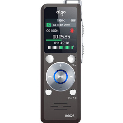

Patriot (aigo) Диктофон R6625 16G Mini Professional Длительная запись Обучение / интервью для конференции Forensics Запись HD-шумоподавление MP3-плеер Черный