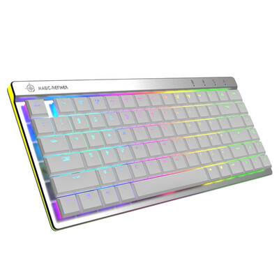 

Magician MAGIC-REFINER MK10 portable notebook Apple iPad mobile phone Bluetooth dual-mode mechanical keyboard Kaihua short axis RGB ambient light white elegant