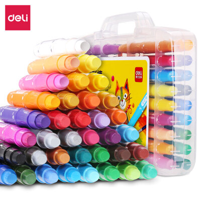 

Deli deli 36 color boxed students water-soluble rotating oil pastels children can wash crayons painting pen colorful rods 72078