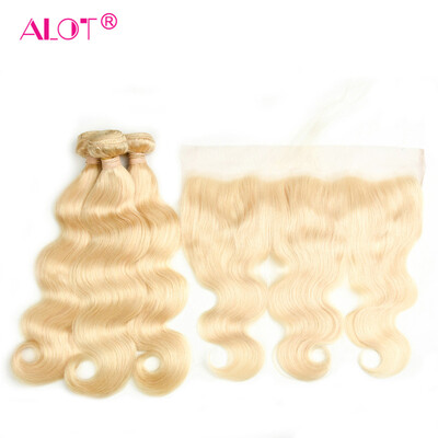 

Alot Human Virgin Hair 613 Браслетные волосы для волос с волнистыми волосами для волос с фронтальной 13 * 4 шелка 613 Body Wave Frontal With Bundle