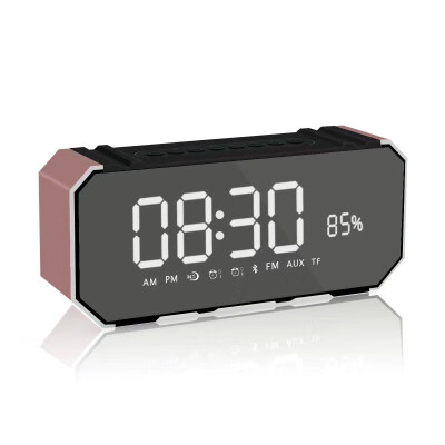 

Alarm Clock Speaker Fashion Portable Metal Handsfree Bluetooth Speaker Stereo 3D Surround Speaker Support FM Radio TF Card