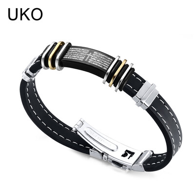 

Браслеты Браслеты браслета UKO крокодила 8.5inch Силиконовая цепь нержавеющей стали Сувениры и подарки для мужчины 19cm