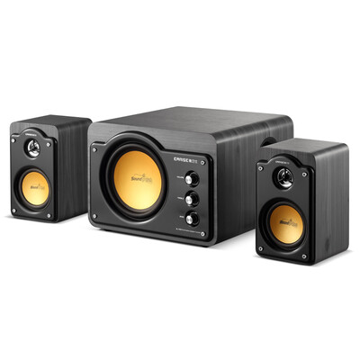 

Yalan Shi (EARISE) AL-929 multimedia 2.1 channel handmade wood computer speakers / high power subwoofer audio black